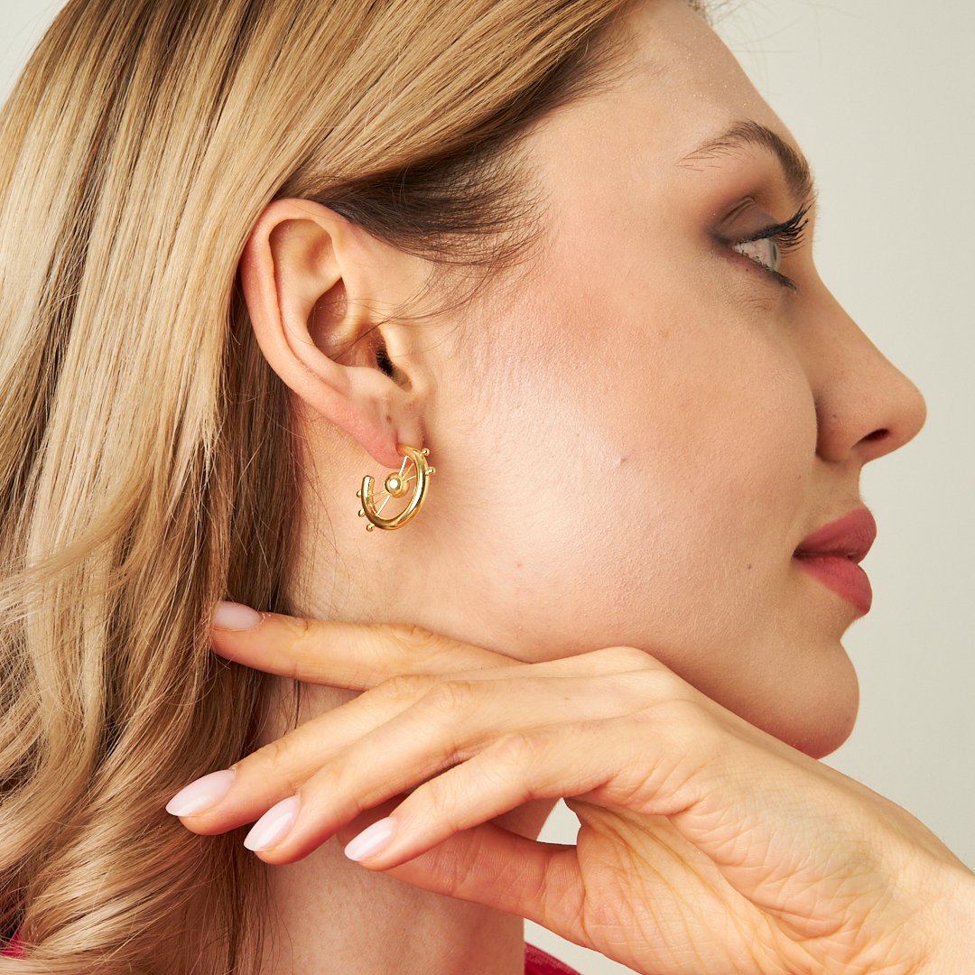 Yuvarlak Çark Küpe - 925 GÜMÜŞ