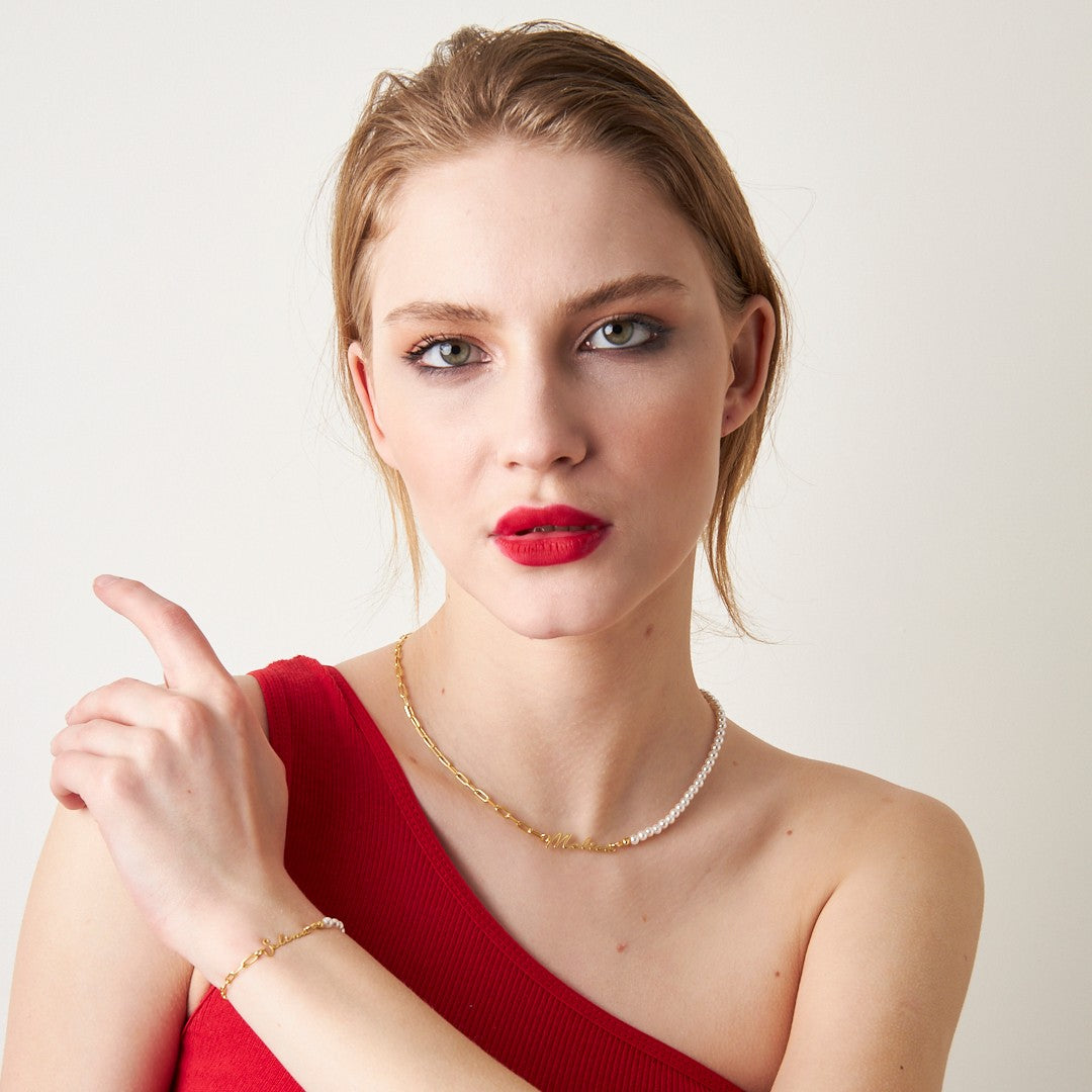 İncili İsim Set - 925 GÜMÜŞ