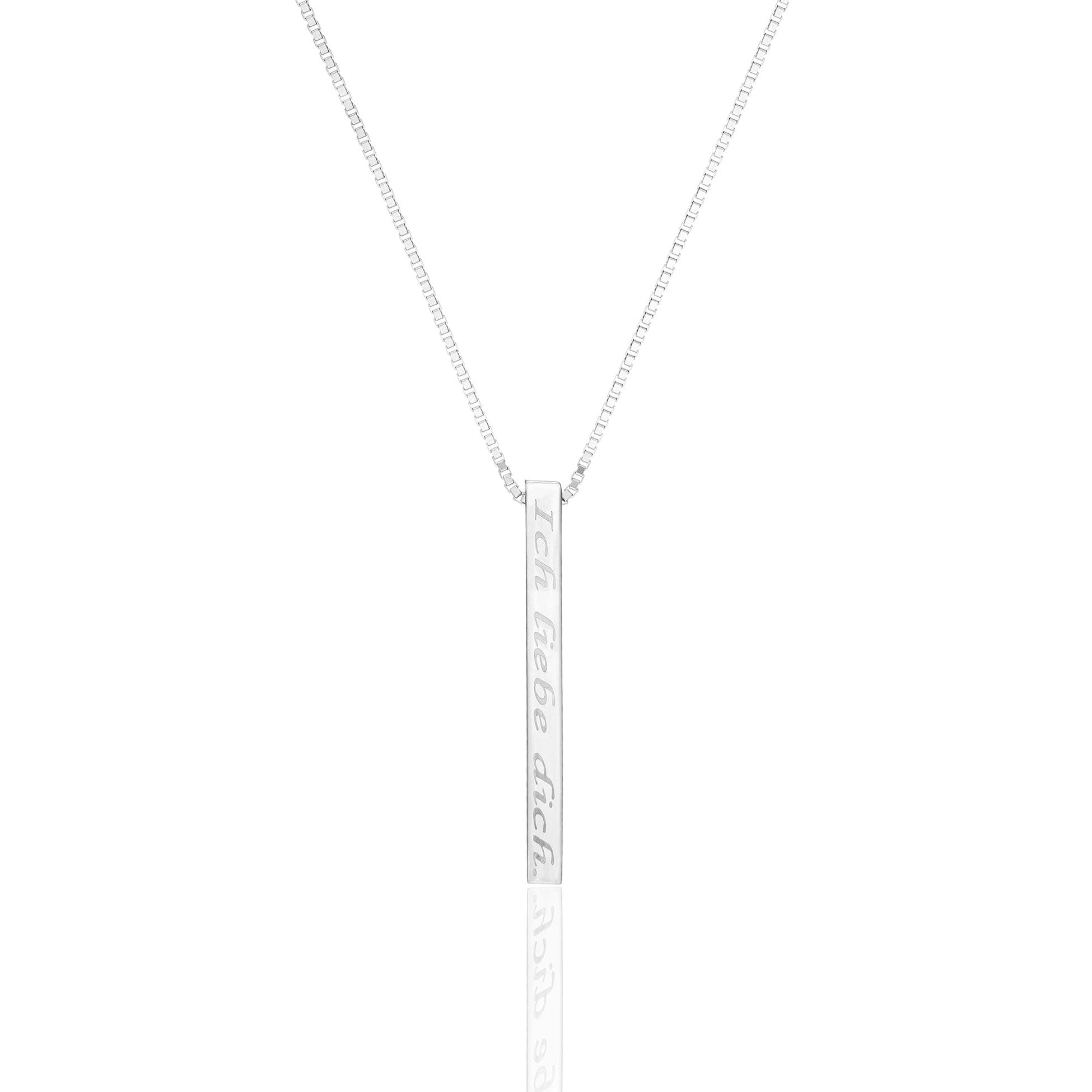 İsim yazılı dikdörtgen çubuk kolye - 925 GÜMÜŞ