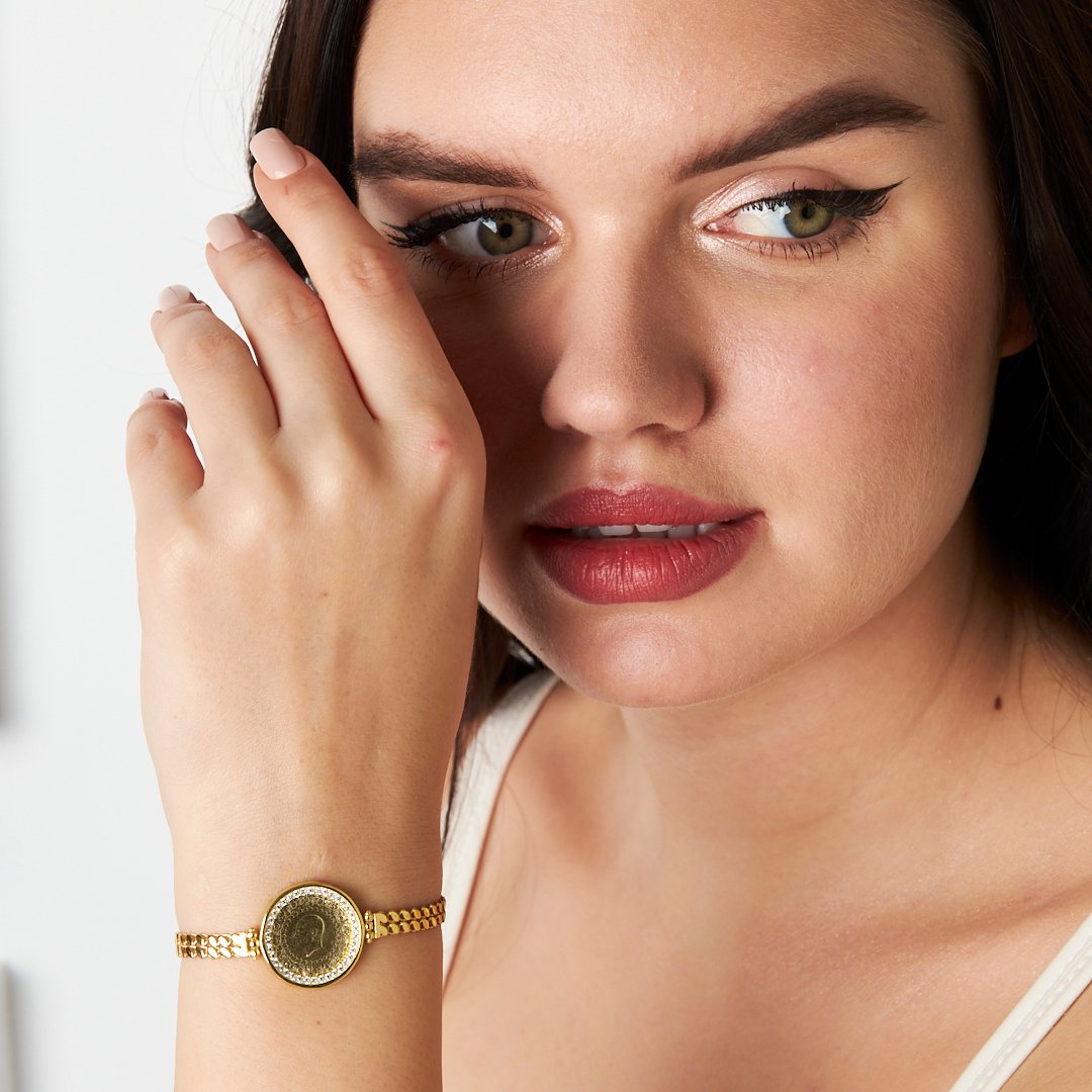 Çift Pullu Çeyrek Bileklik - 925 GÜMÜŞ