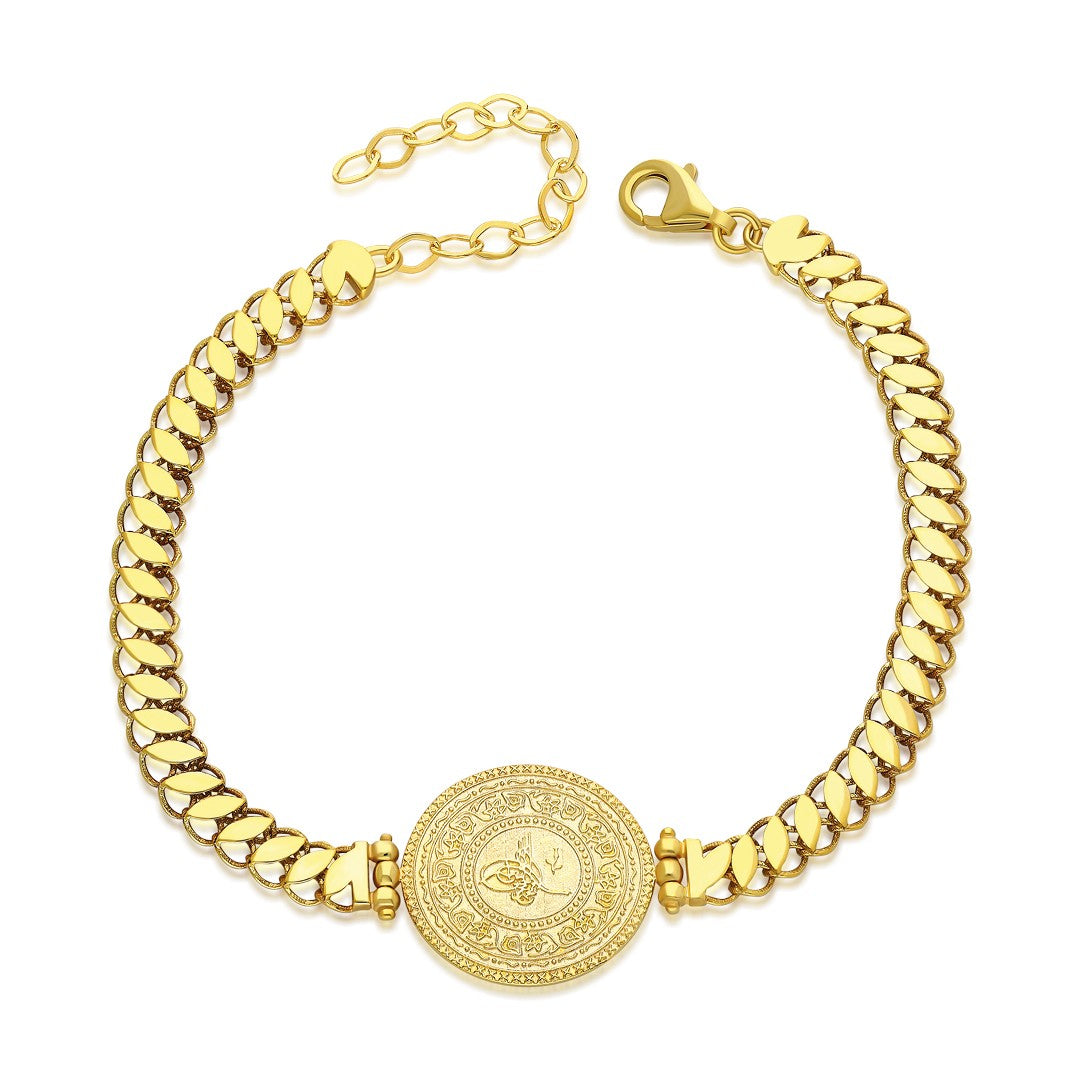 Monogram Oval Zincir Bileklik - 925 GÜMÜŞ