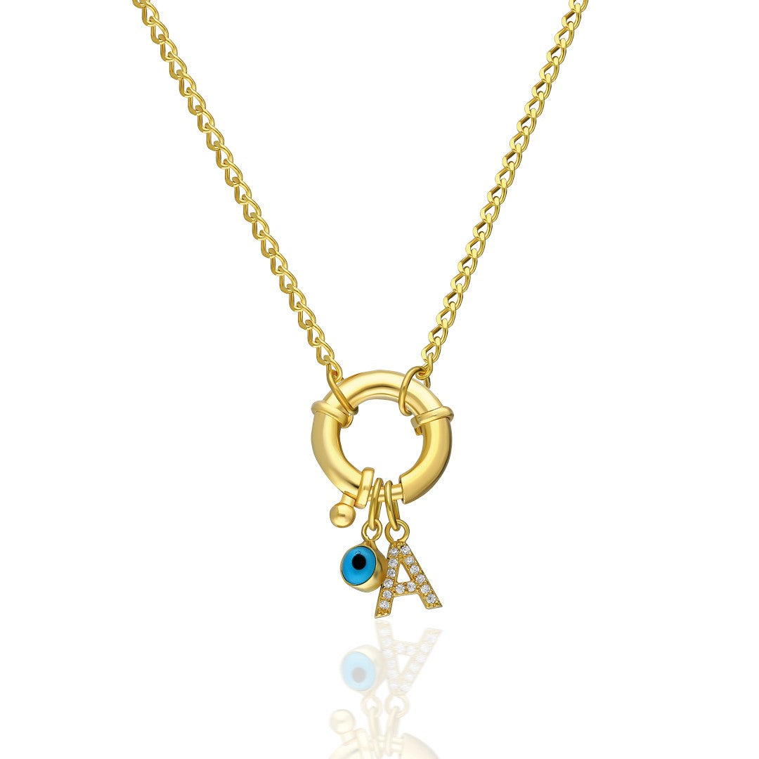 Nazar Harfli Kolye - 925 GÜMÜŞ