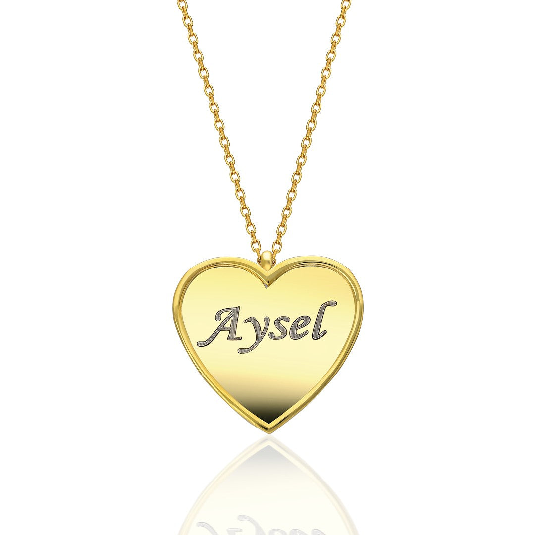 İsimli Basit Kalp Kolye - 925 GÜMÜŞ