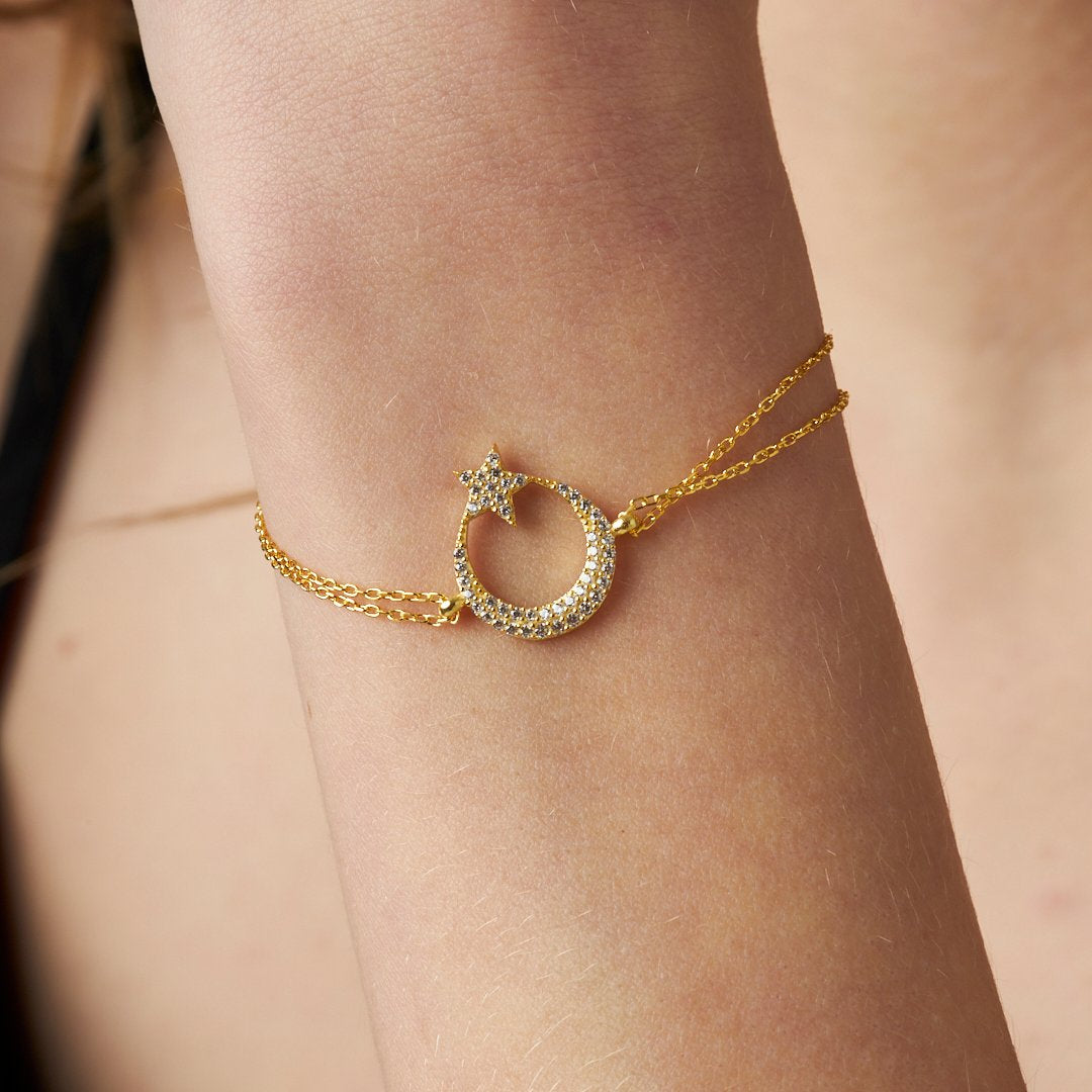 Ay Yıldız Bileklik - 925 GÜMÜŞ