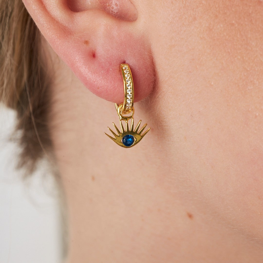 Mavi Gözlü Küpe - 925 GÜMÜŞ