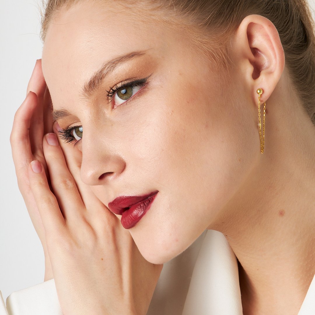 Asılı Zirkon Küpeler - 925 GÜMÜŞ