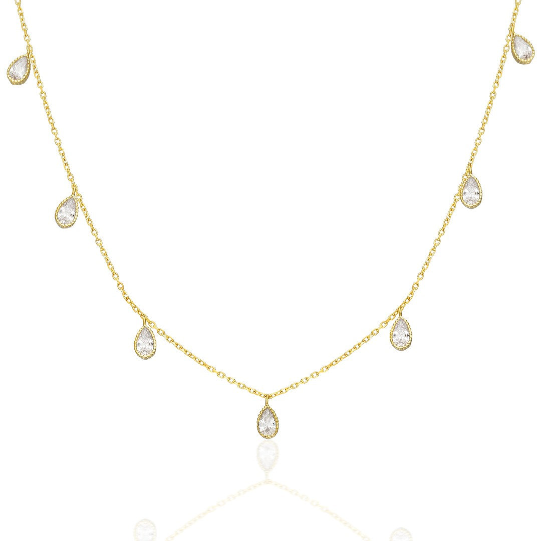 Damla Taş Uçlu Kolye - 925 GÜMÜŞ