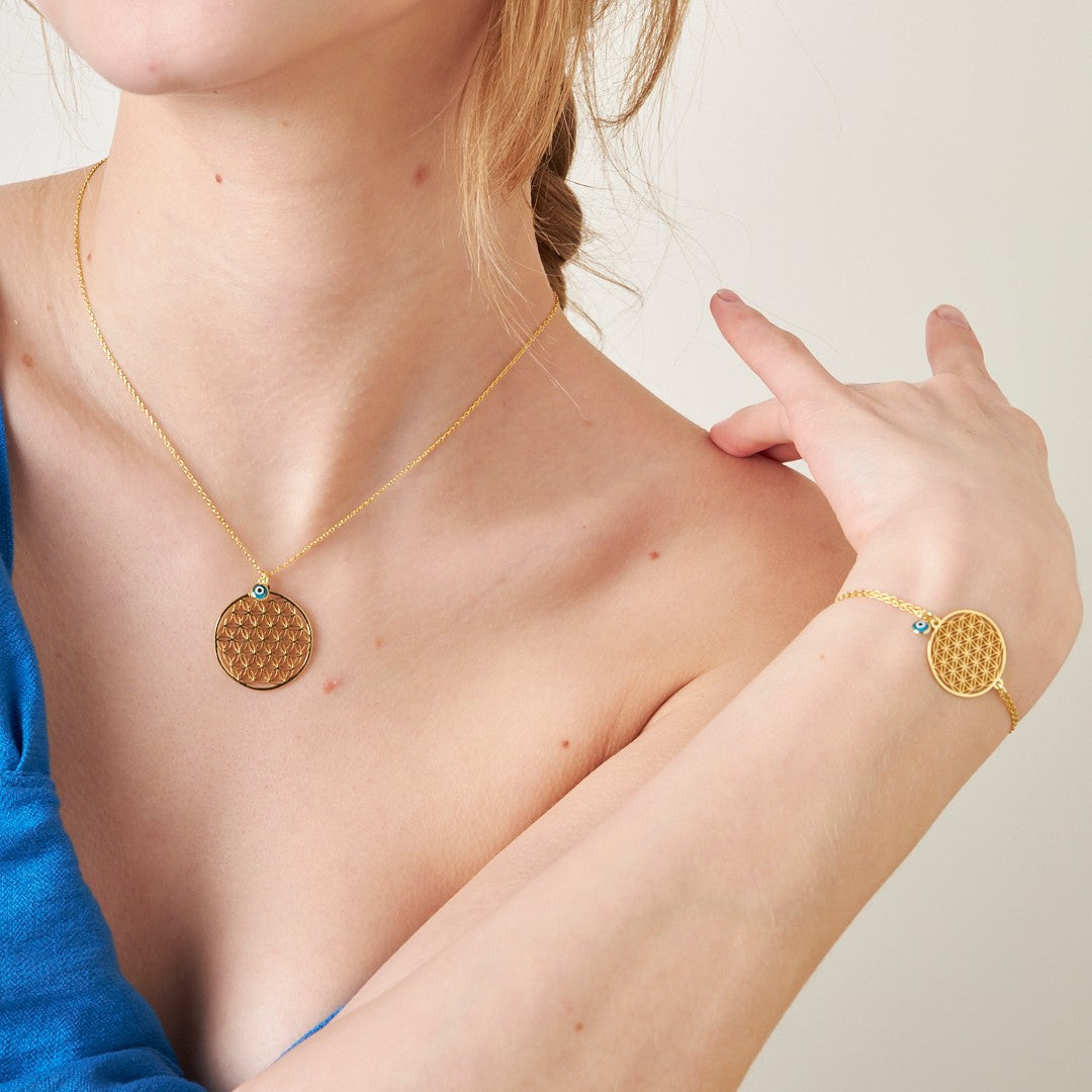 Nazarlı Hayat Çiçeği Seti - 925 GÜMÜŞ