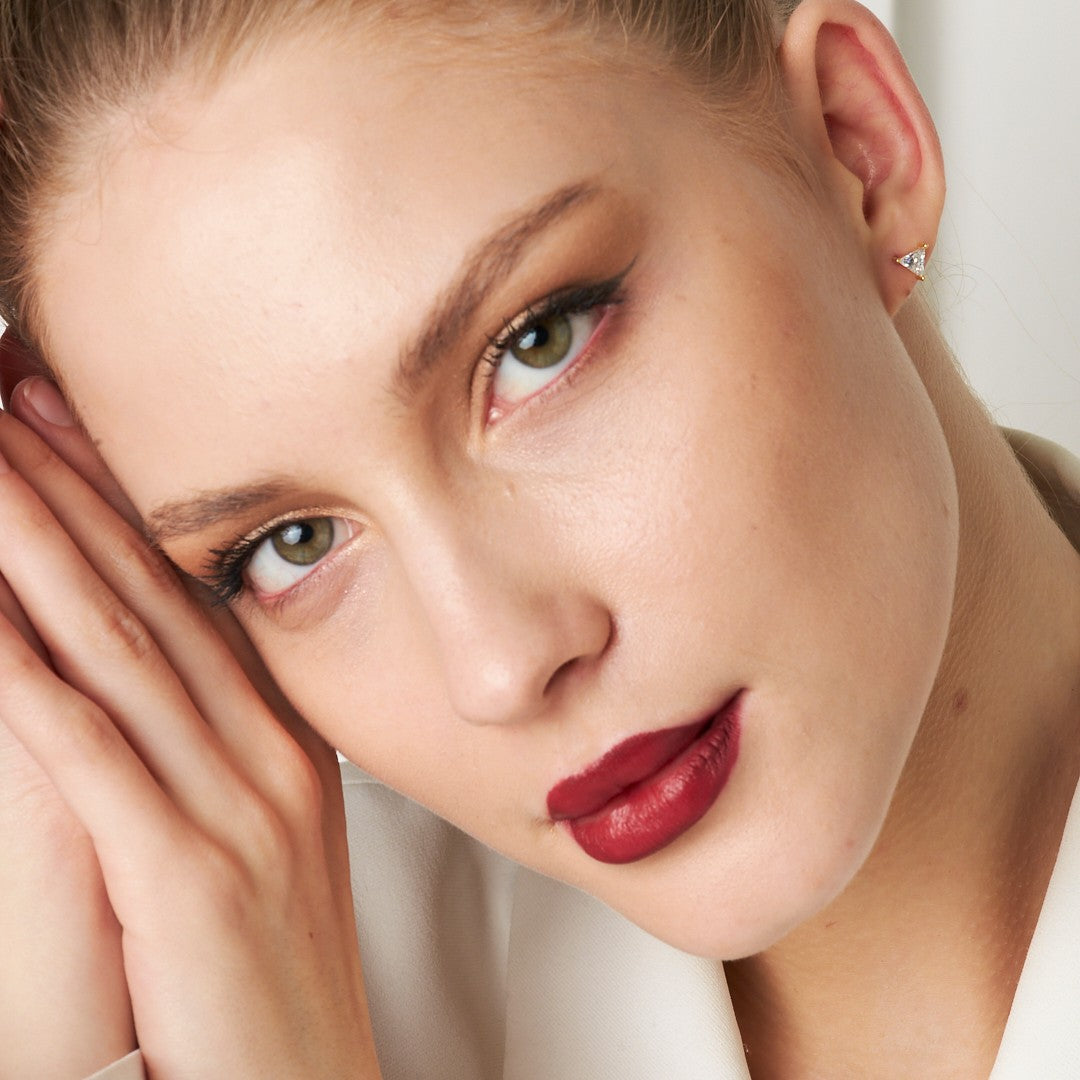 Üçgen Baget Küpe - 925 GÜMÜŞ