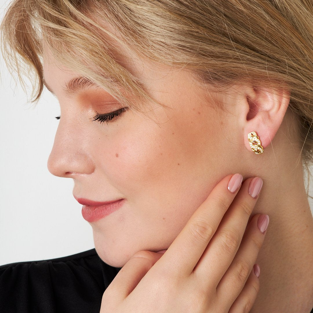 Sarmaşık Model Taşlı Küpe - 925 GÜMÜŞ