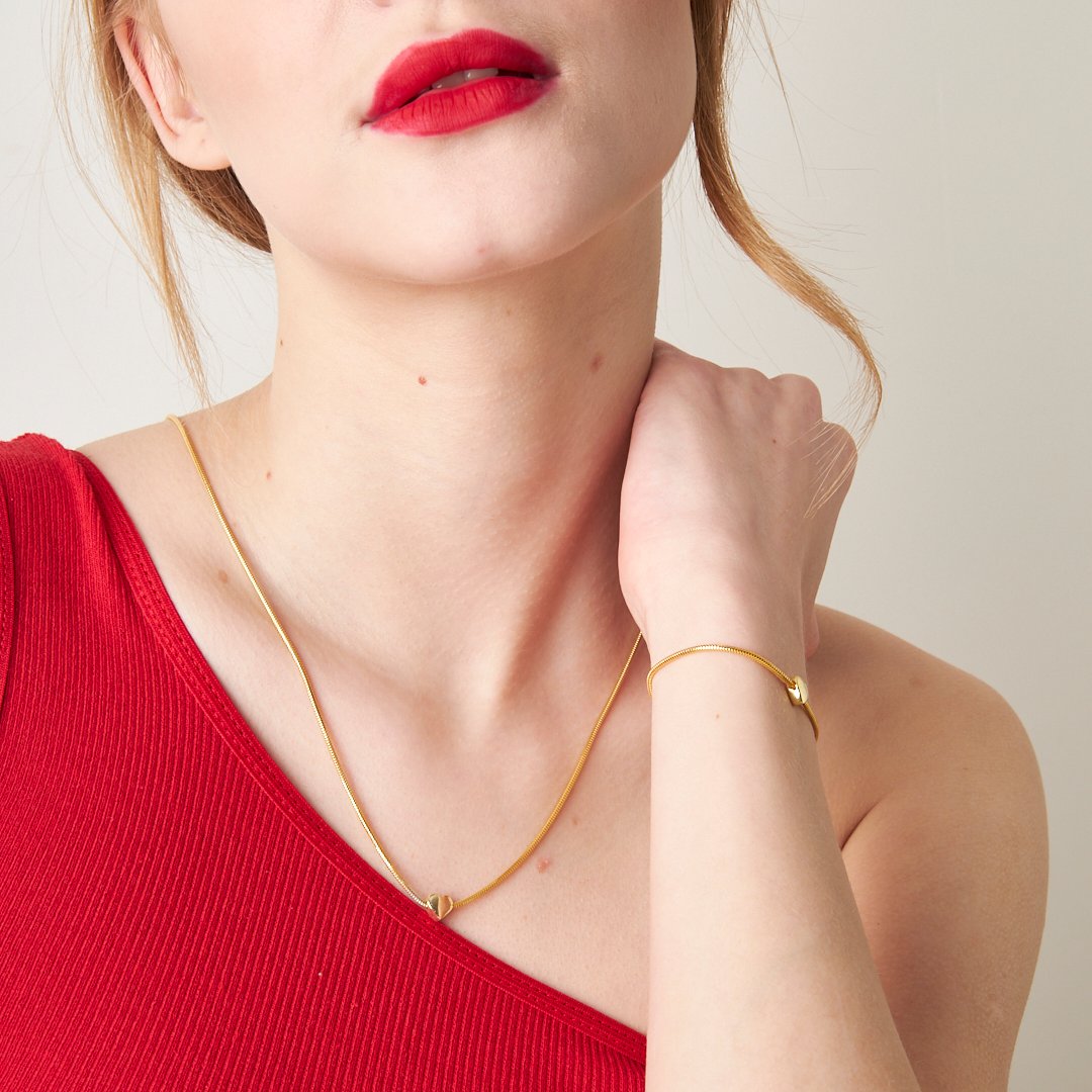 Kavisli Kalp Set - 925 GÜMÜŞ