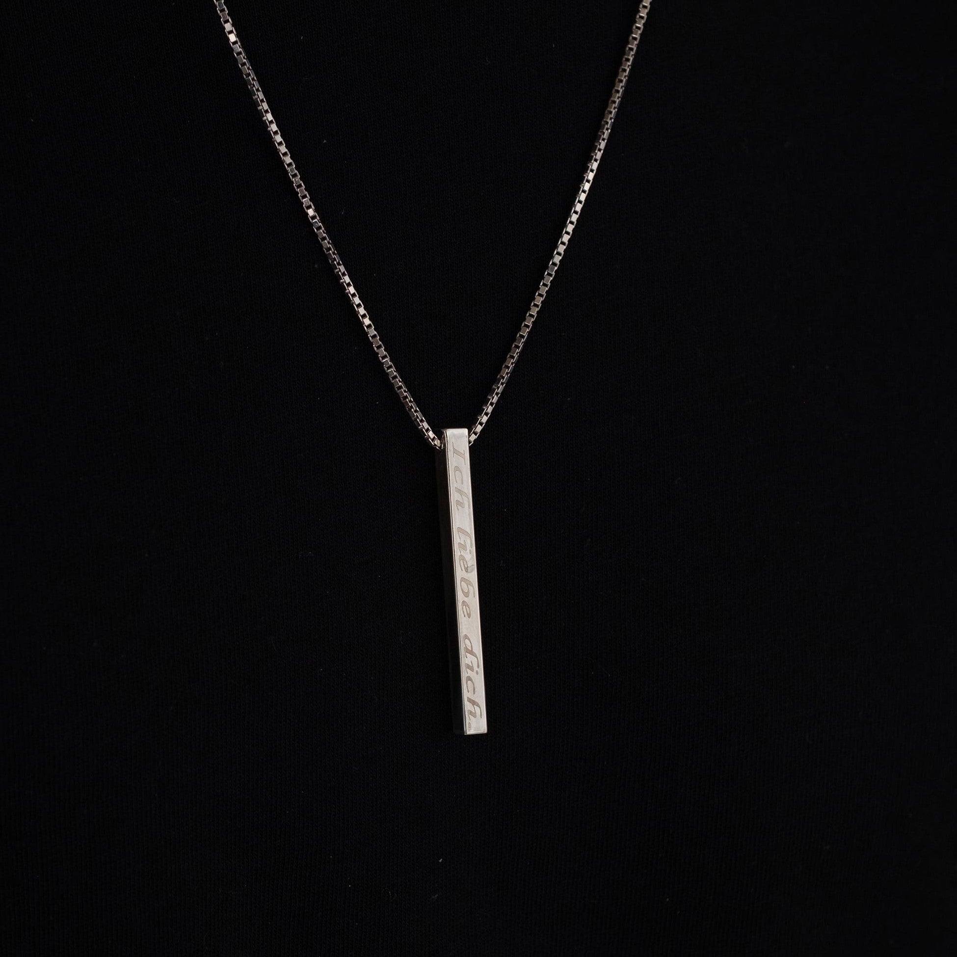 İsim yazılı dikdörtgen çubuk kolye - 925 GÜMÜŞ