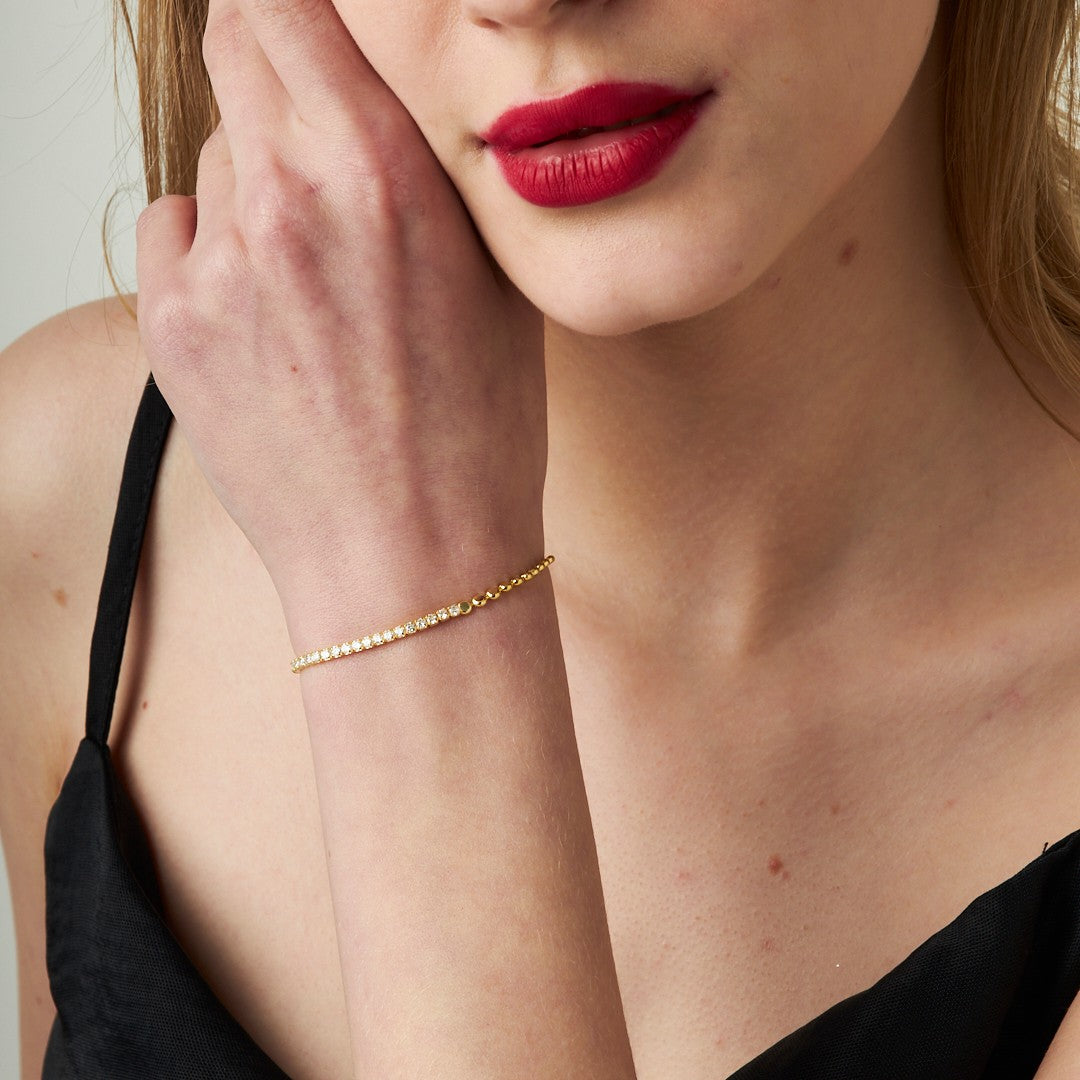 Su Yolu Top Zincir Bilezik - 925 GÜMÜŞ