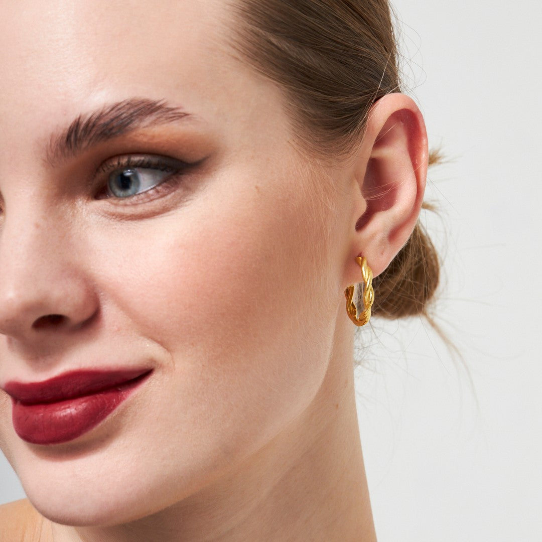 İnce Büküm Küpeler - 925 GÜMÜŞ