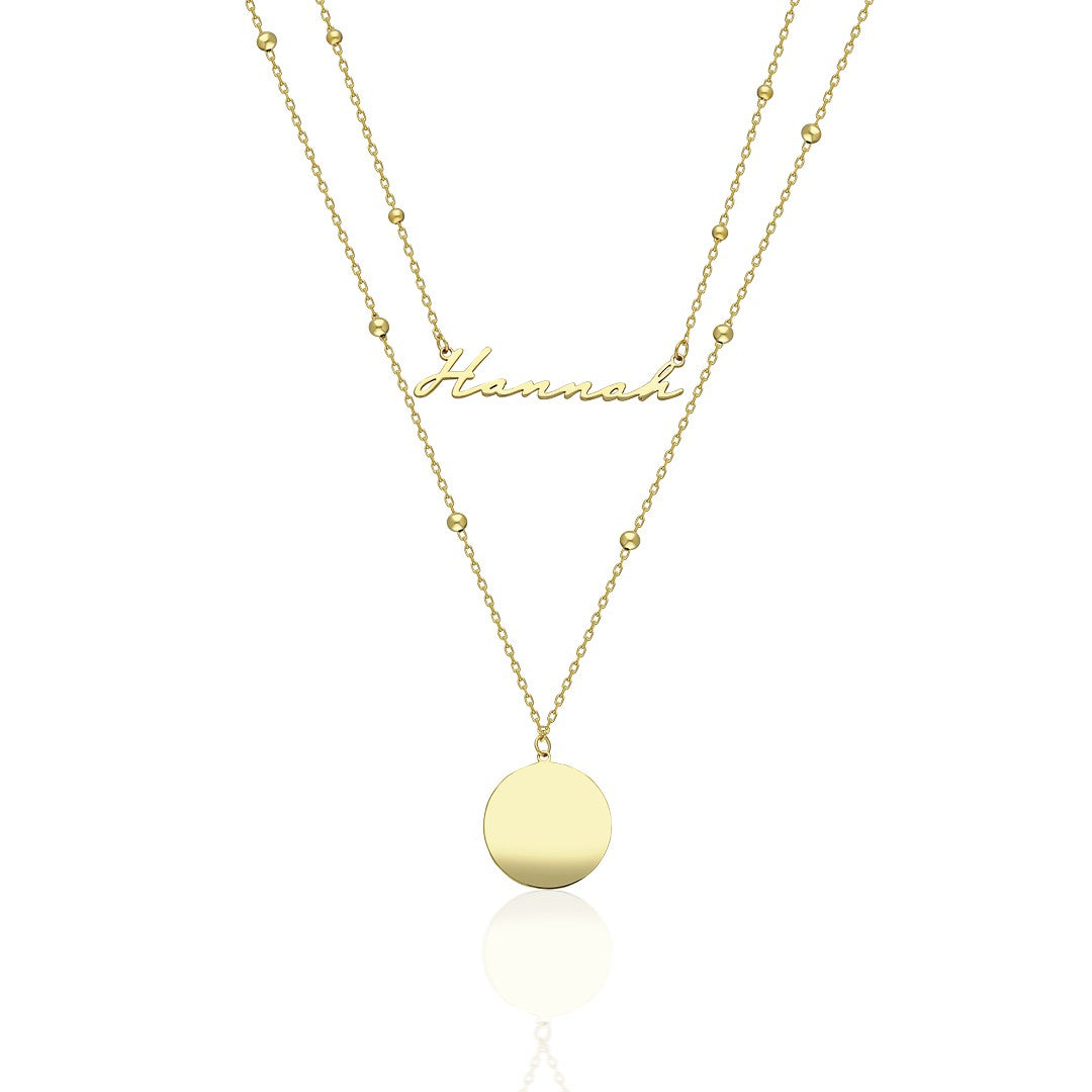 Plaka Vintage İsim Kolye - 925 GÜMÜŞ