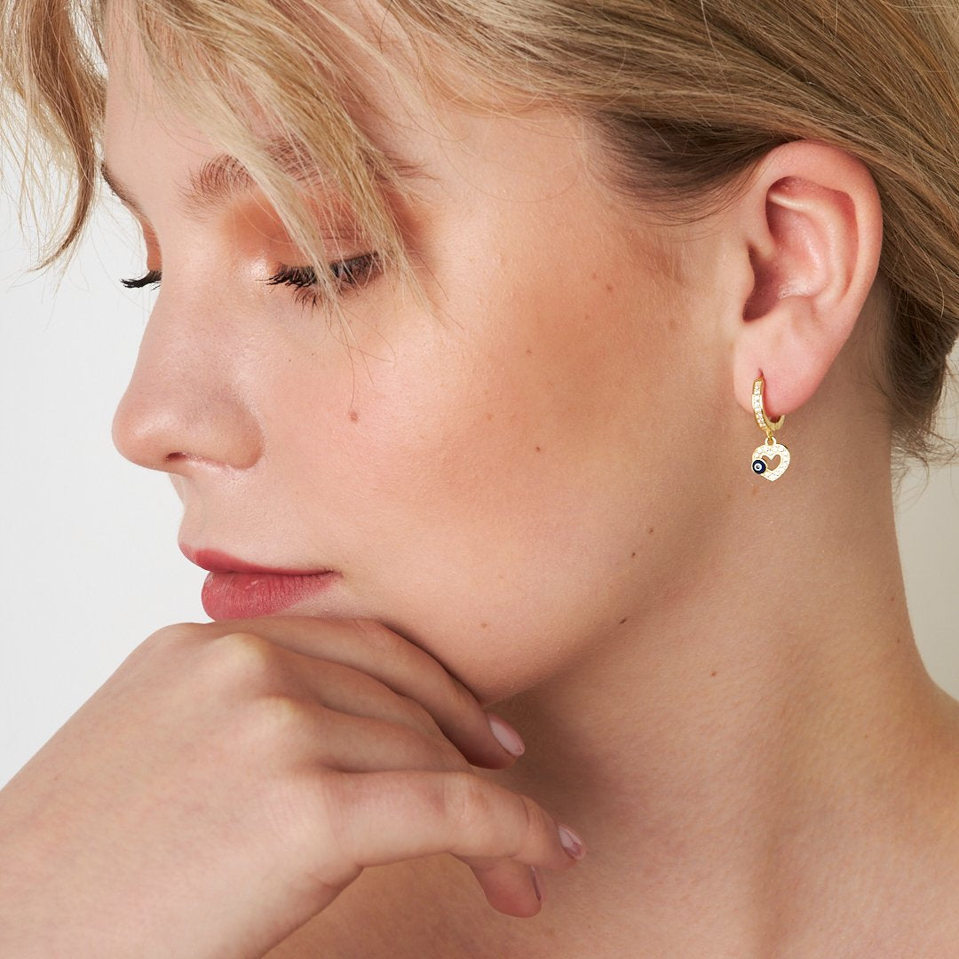 Nazar Kalpli Küpe - 925 GÜMÜŞ