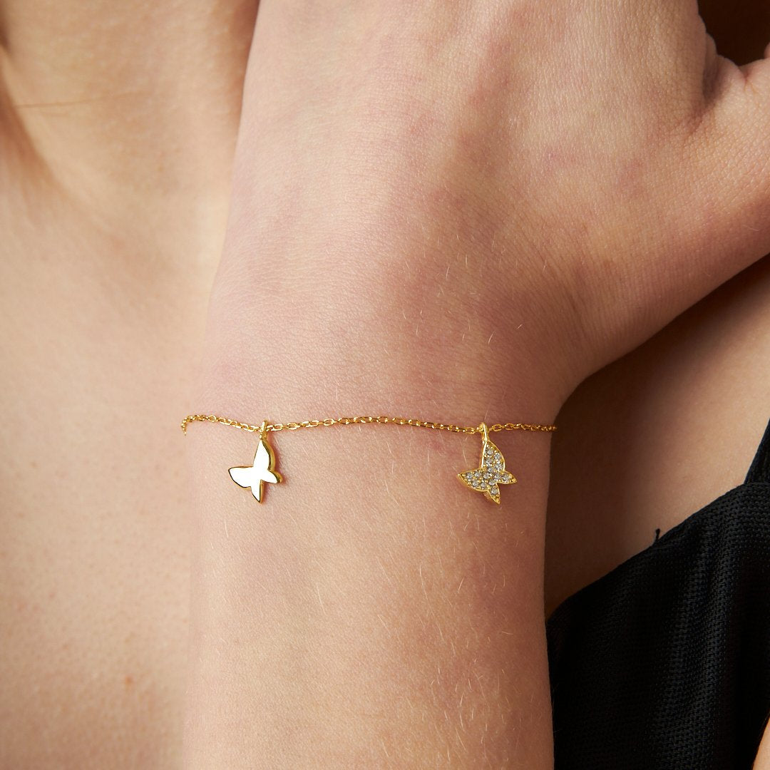 Kelebek Figürlü Bileklik - 925 GÜMÜŞ