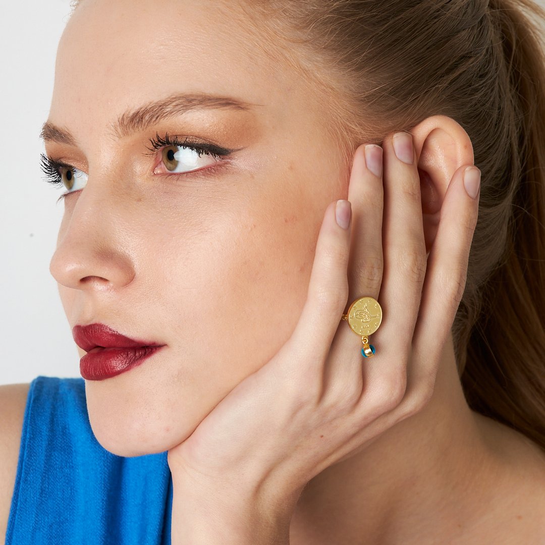 Nazar Çeyrek Yüzük - 925 GÜMÜŞ