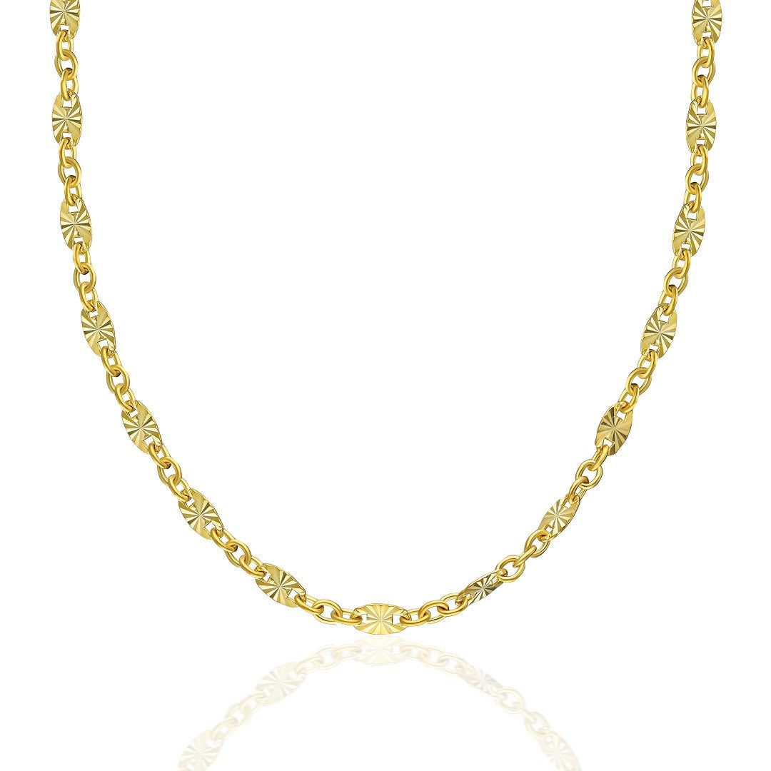 Vintage Desenli Düz Kolye - 925 GÜMÜŞ