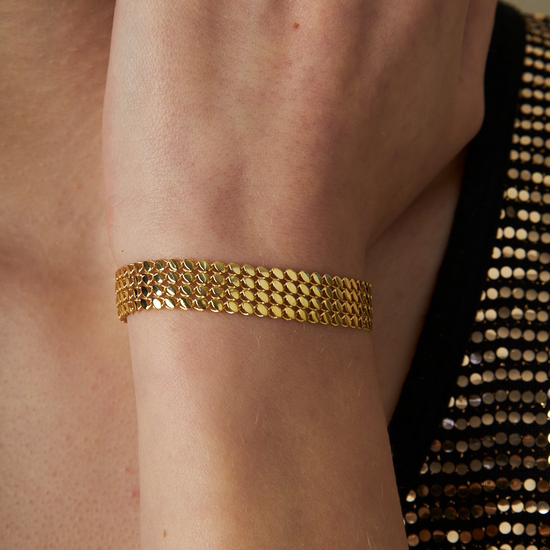 Dört Sıralı Yılan Bileklik - 925 GÜMÜŞ