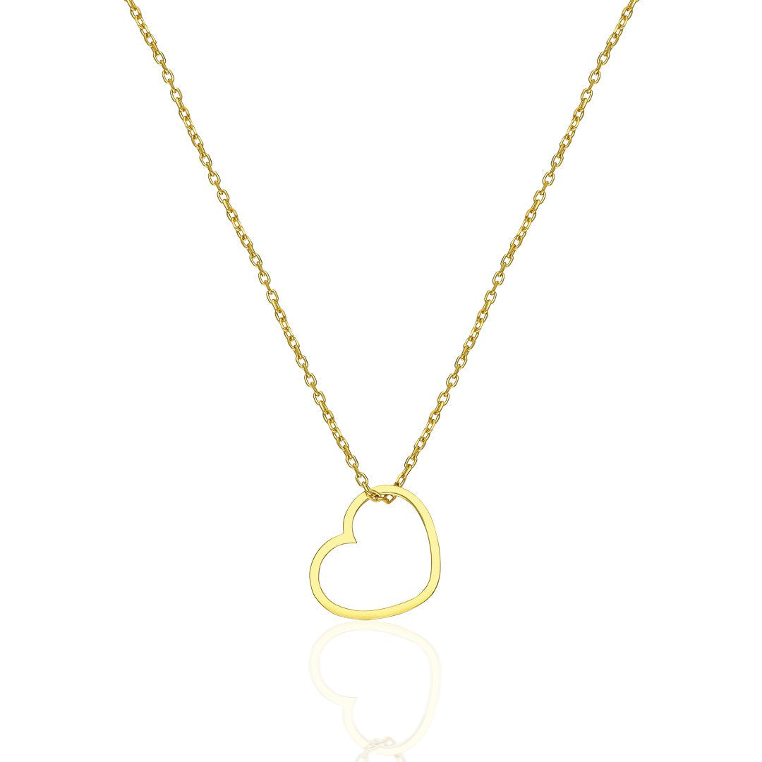 Zarif Sade Kalp Kolye - 925 GÜMÜŞ