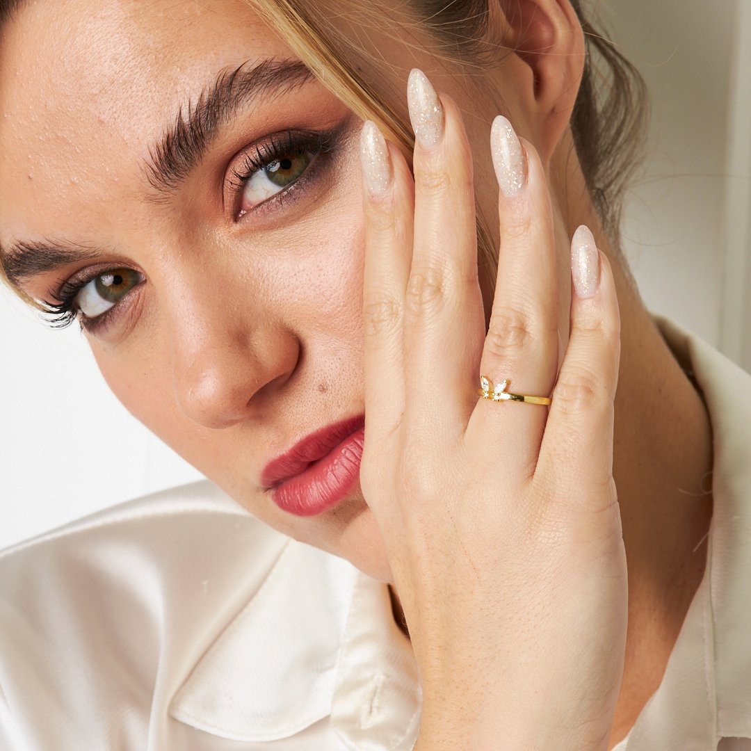 Kelebek Detaylı Yüzük - 925 GÜMÜŞ