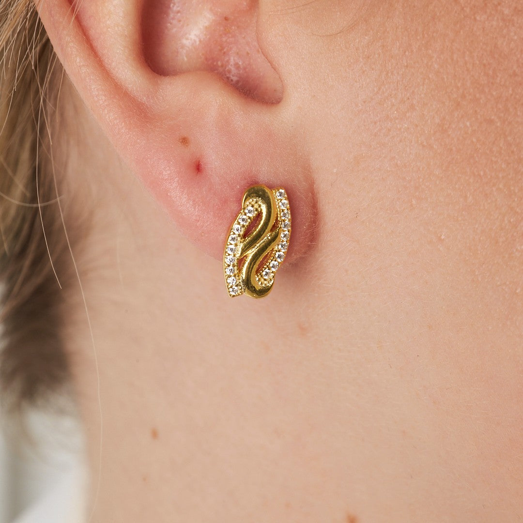 Favori Yan Taşlı Küpeler - 925 GÜMÜŞ