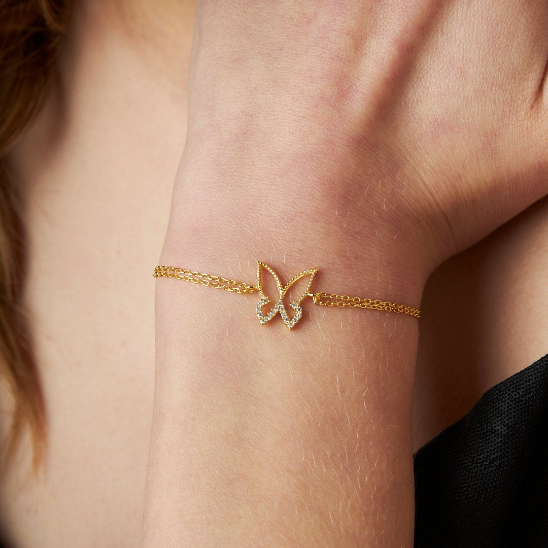 Modern Kelebek Bileklik - 925 GÜMÜŞ