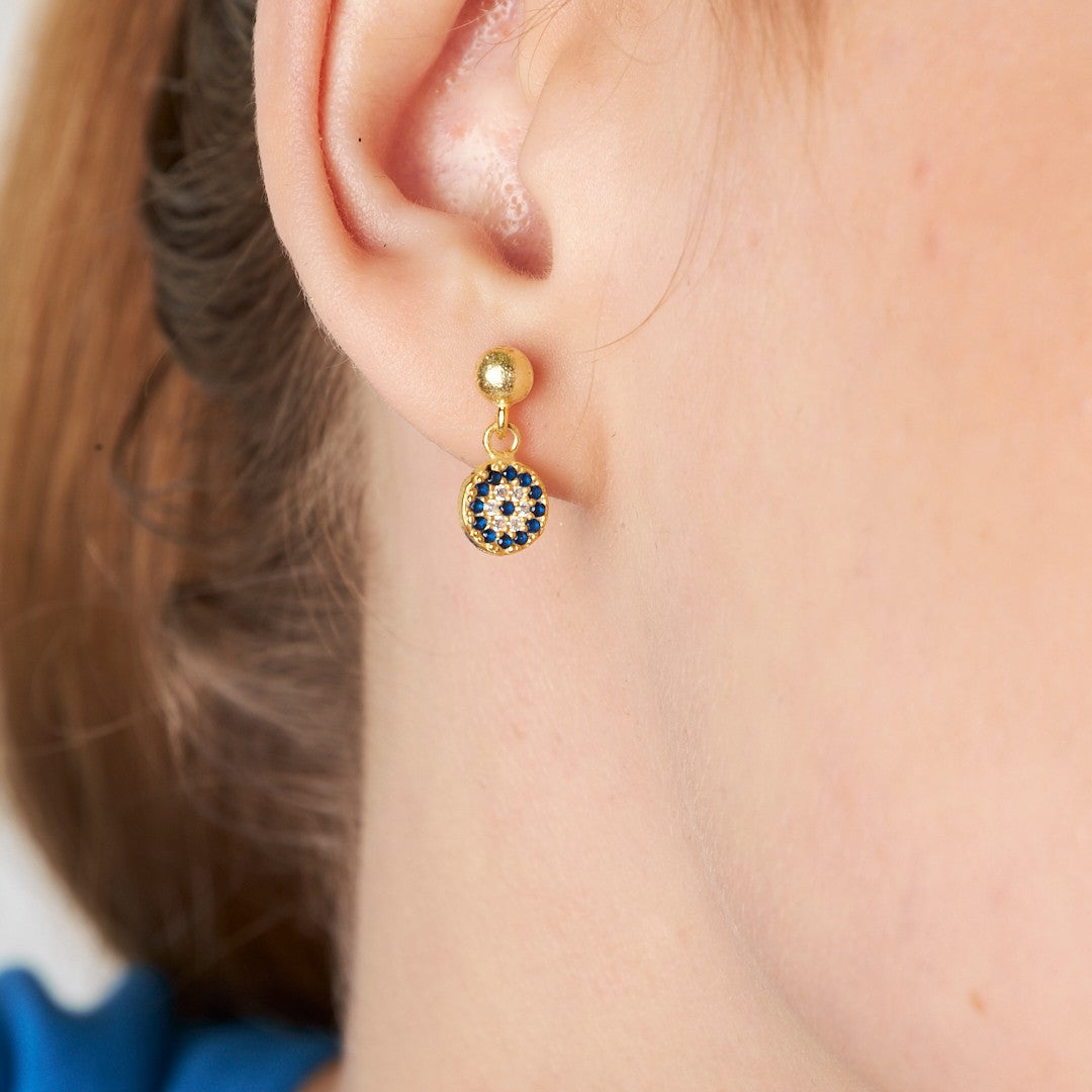 Sallantılı Nazar Küpe - 925 GÜMÜŞ