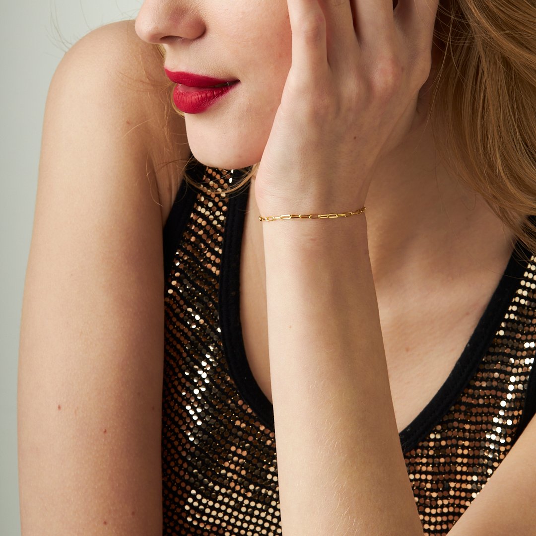 Bağlantı Zinciri Bilezik - 925 GÜMÜŞ