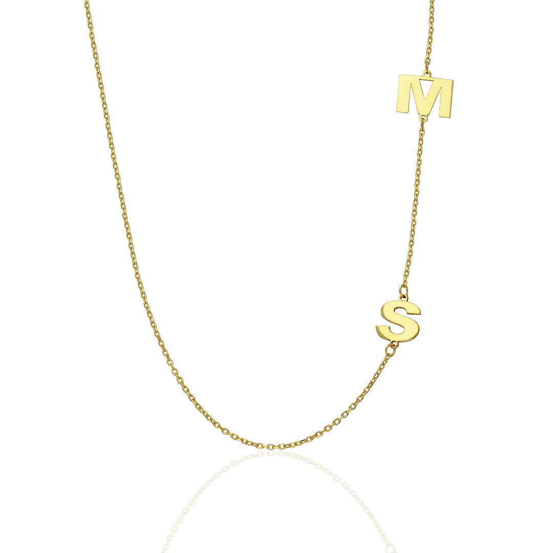 Çift Harfli Kolye - 925 GÜMÜŞ