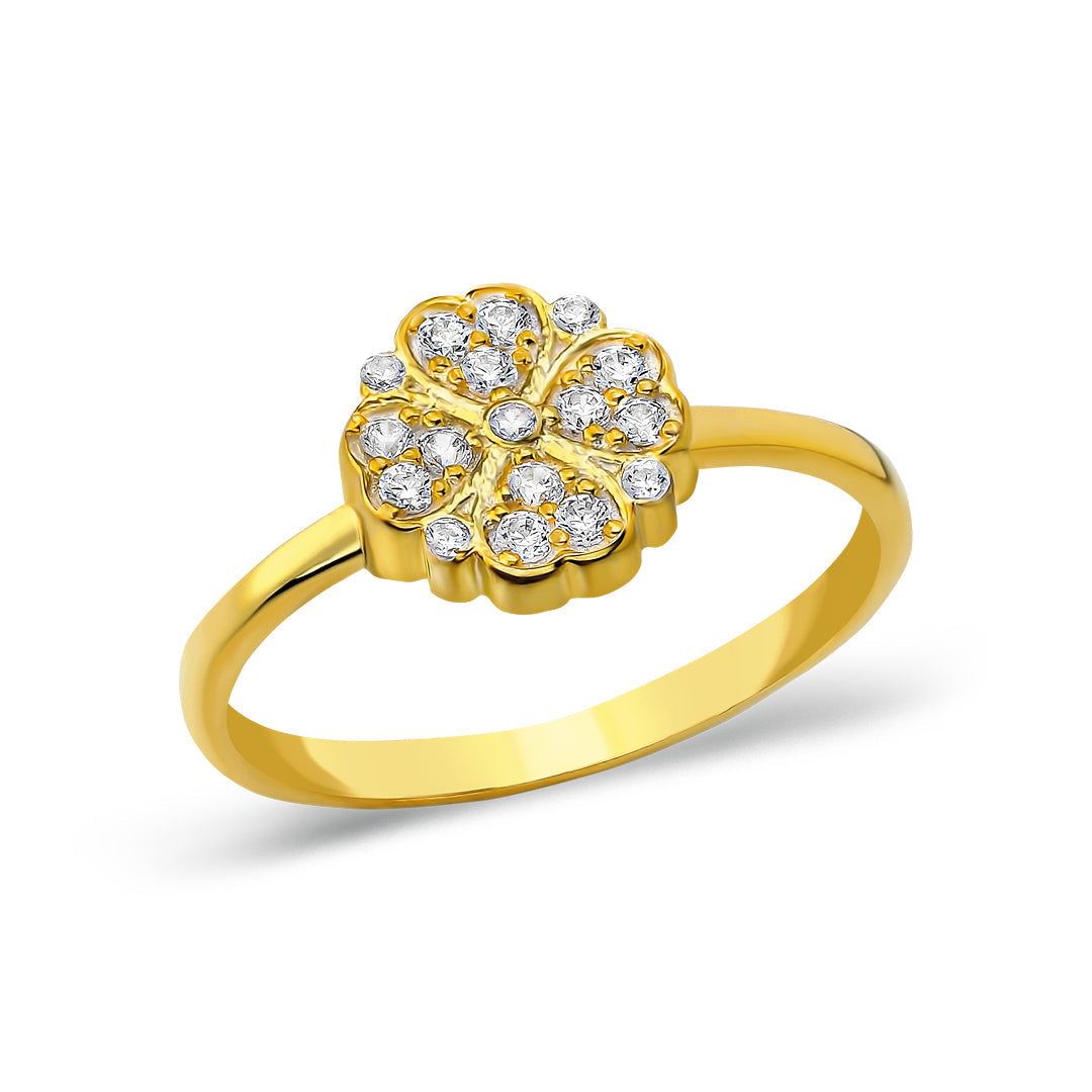 Kalpli Çiçek Modeli Yüzük - 925 GÜMÜŞ