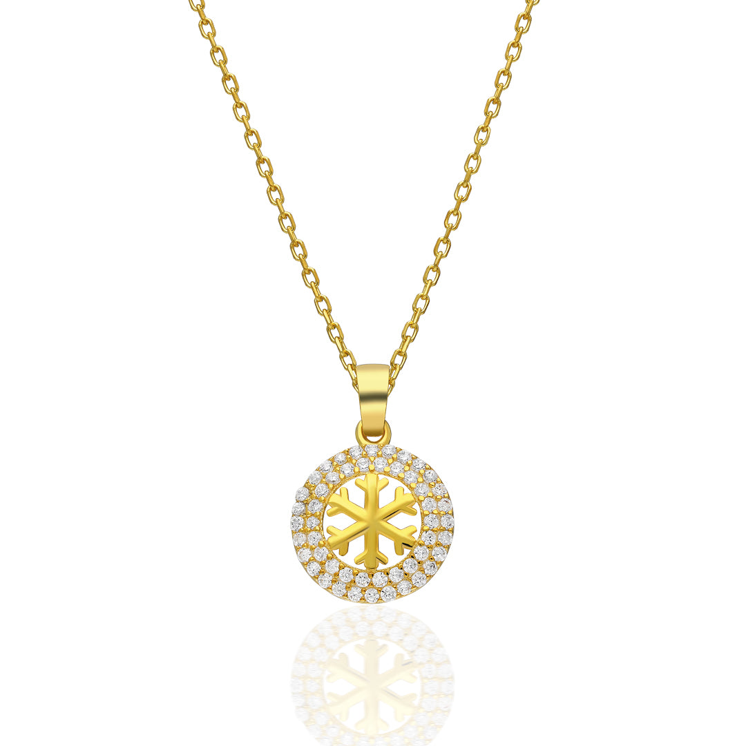 Fiyonklu Kar Tanesi Kolye - 925 GÜMÜŞ