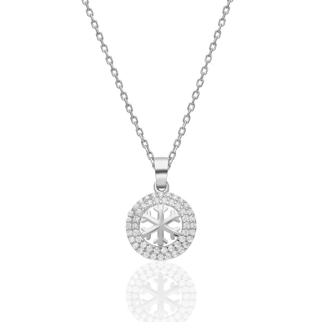 Fiyonklu Kar Tanesi Kolye - 925 GÜMÜŞ