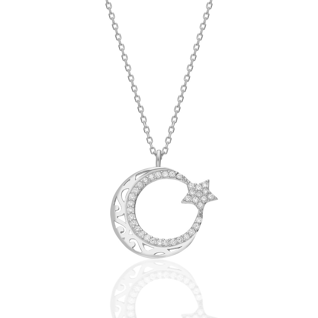 Desenli Yıldız Kolye - 925 GÜMÜŞ