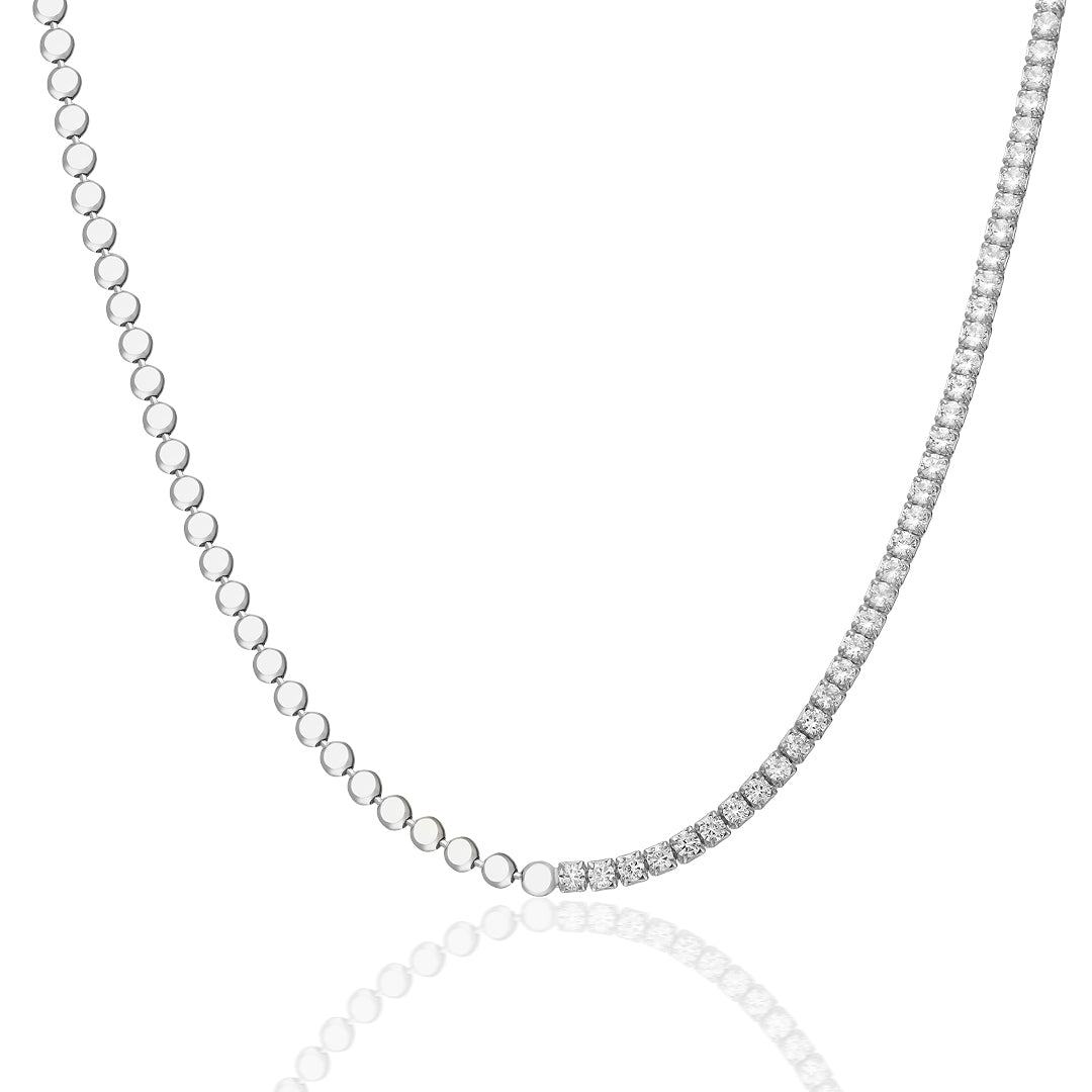 Taçlı Su Yolu Zincir Kolye - 925 GÜMÜŞ