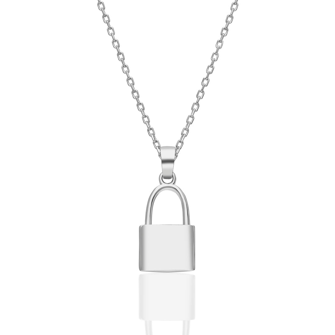 Küçük Kilit Kolye - 925 GÜMÜŞ