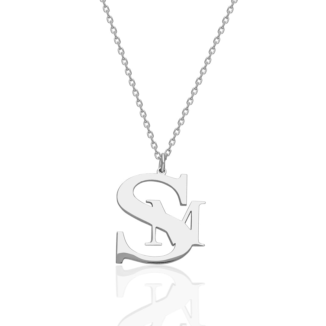 Birleşik Harfli Kolye - 925 GÜMÜŞ
