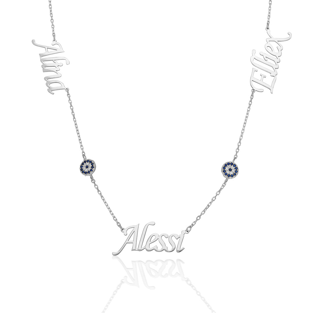 3 İsimli Nazar Kolye - 925 GÜMÜŞ