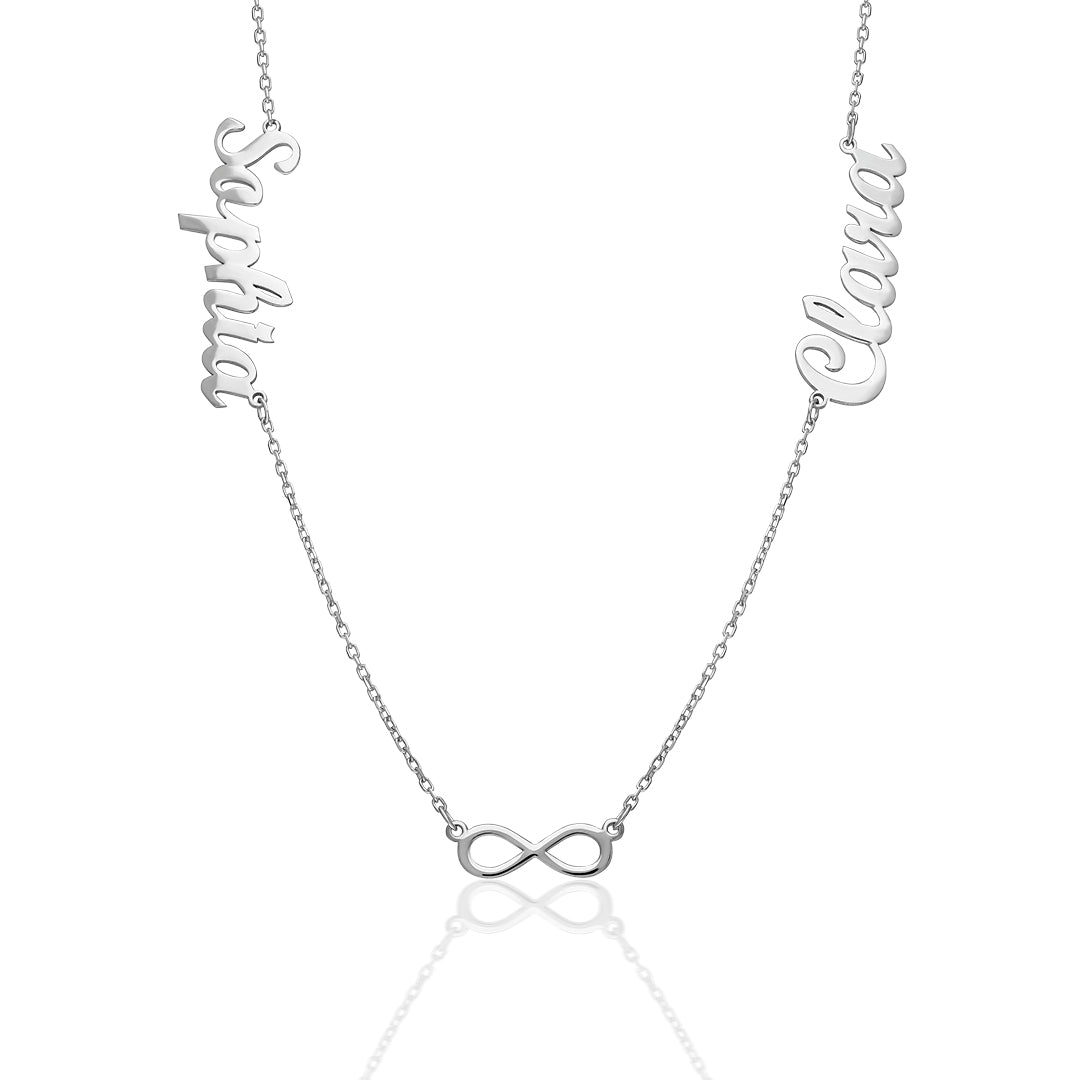 2 İsimli Sonsuz Kolye - 925 GÜMÜŞ