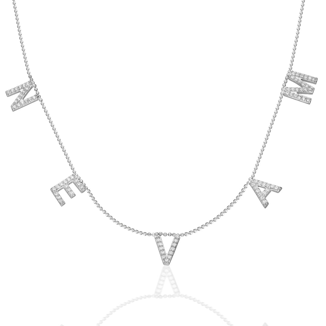 Harfli İnce Zincir İsimli Kolye - 925 GÜMÜŞ