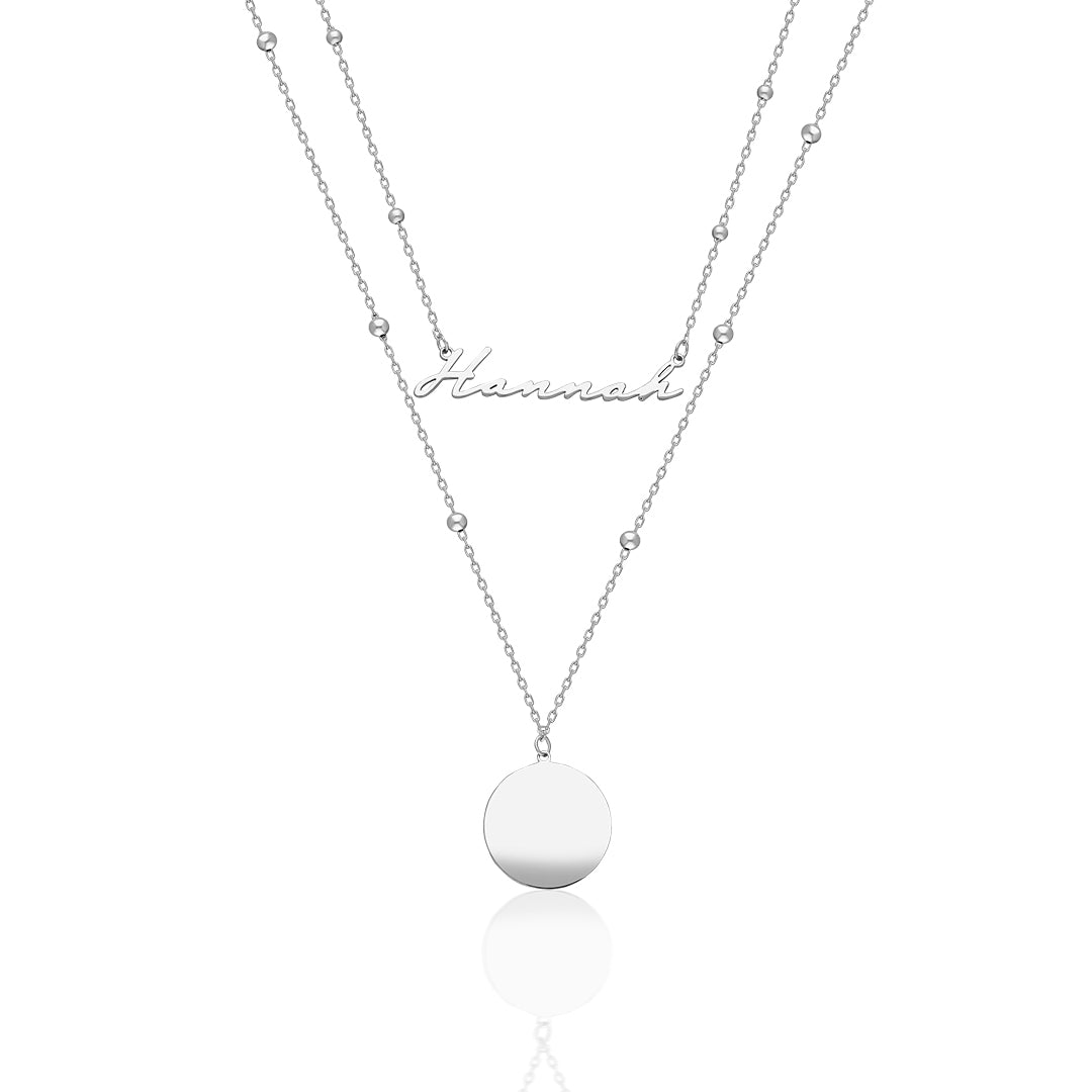 Plaka Vintage İsim Kolye - 925 GÜMÜŞ