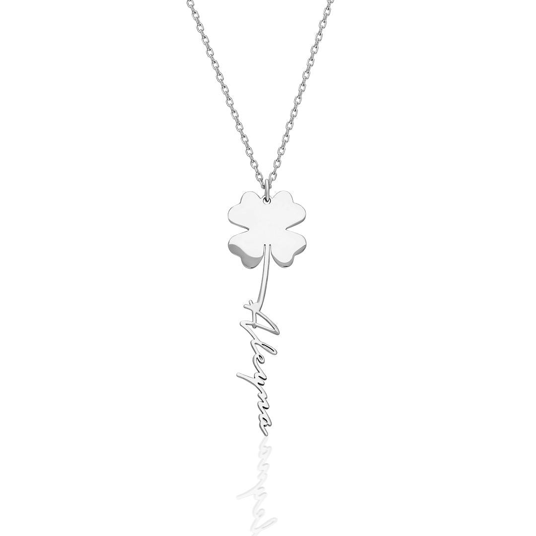 El Yazılı Yonca İsim Kolye - 925 GÜMÜŞ