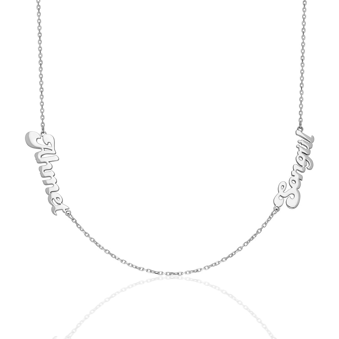 İki İsimli Aile Kolye - 925 GÜMÜŞ