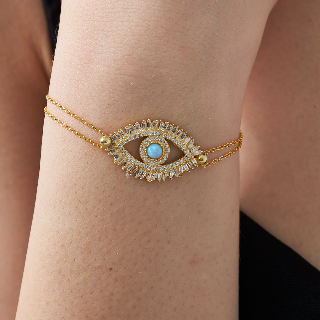 14K GOLD Renkli Taşlı Göz Set