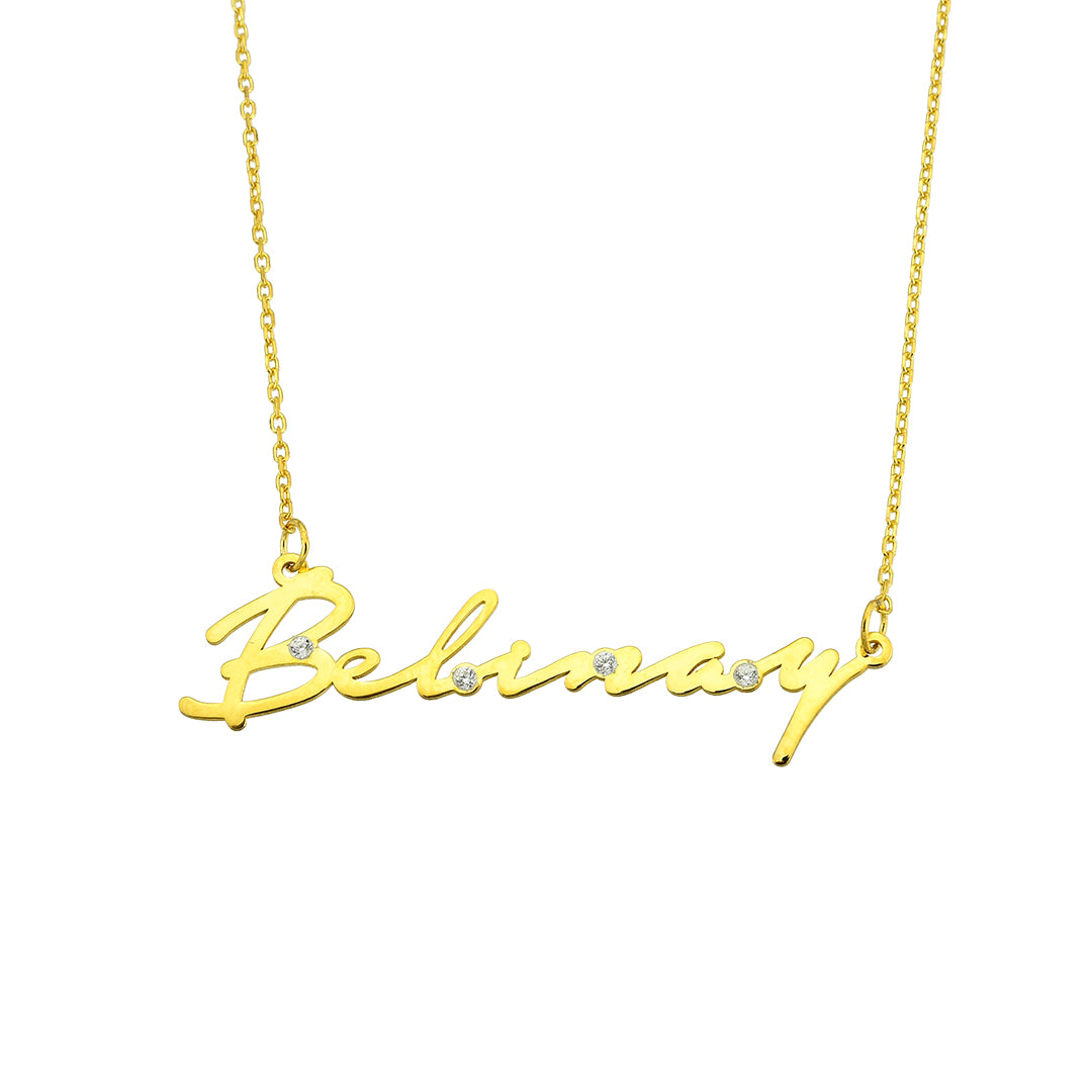 Taşlı İmza Modern Kolye