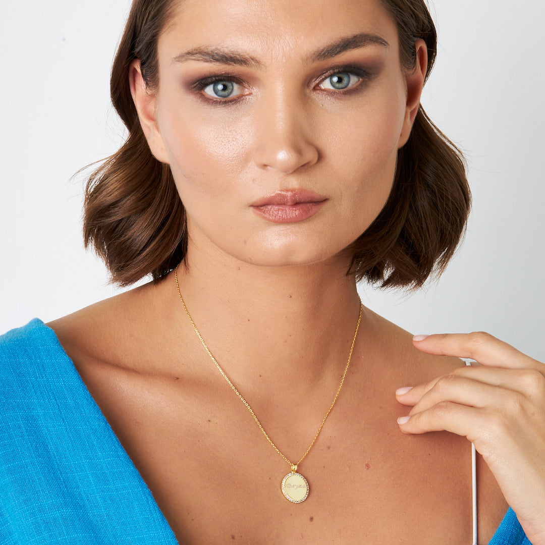 Çerçeveli İsim Plakalı Kolye - 925 GÜMÜŞ