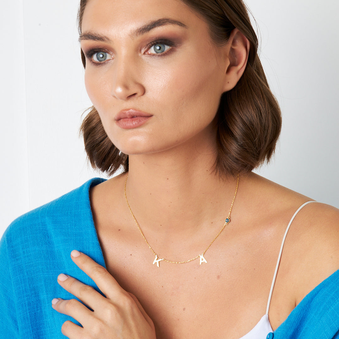 Nazar Harfli Kolye - 925 GÜMÜŞ