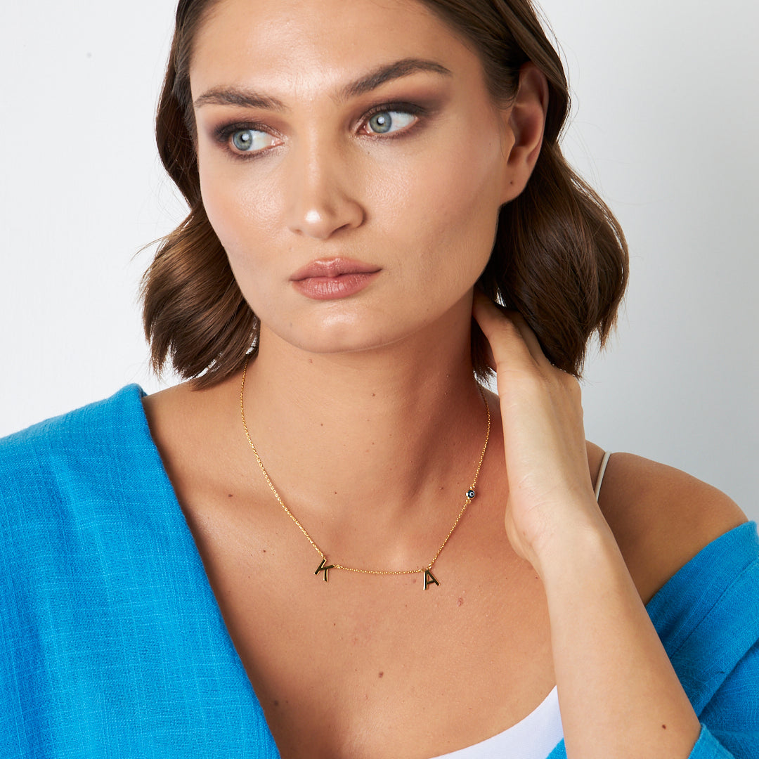 Nazar Harfli Kolye - 925 GÜMÜŞ