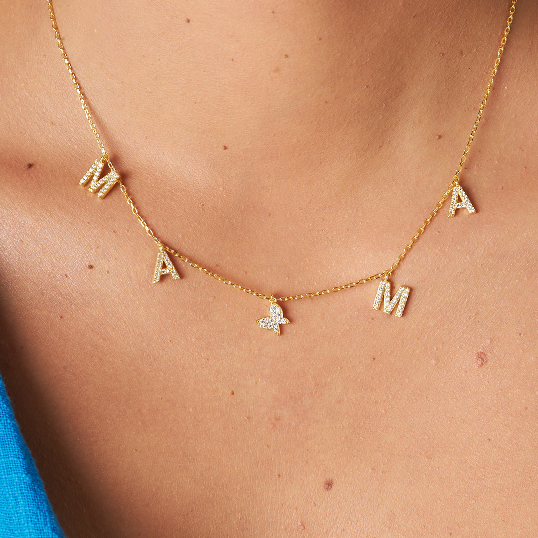 Kelebekli Annem Kolye - 925 GÜMÜŞ